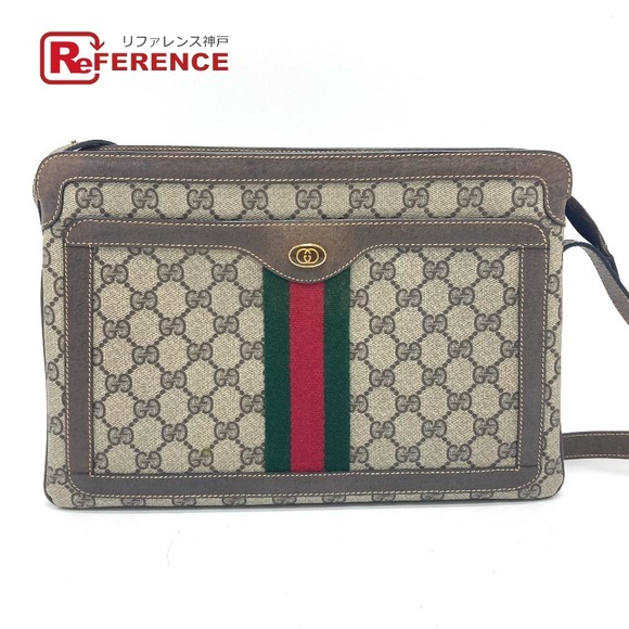 Gucci Handbags - Gucci Sherry Line Crossbody Shoulder Bag Brown Canvas